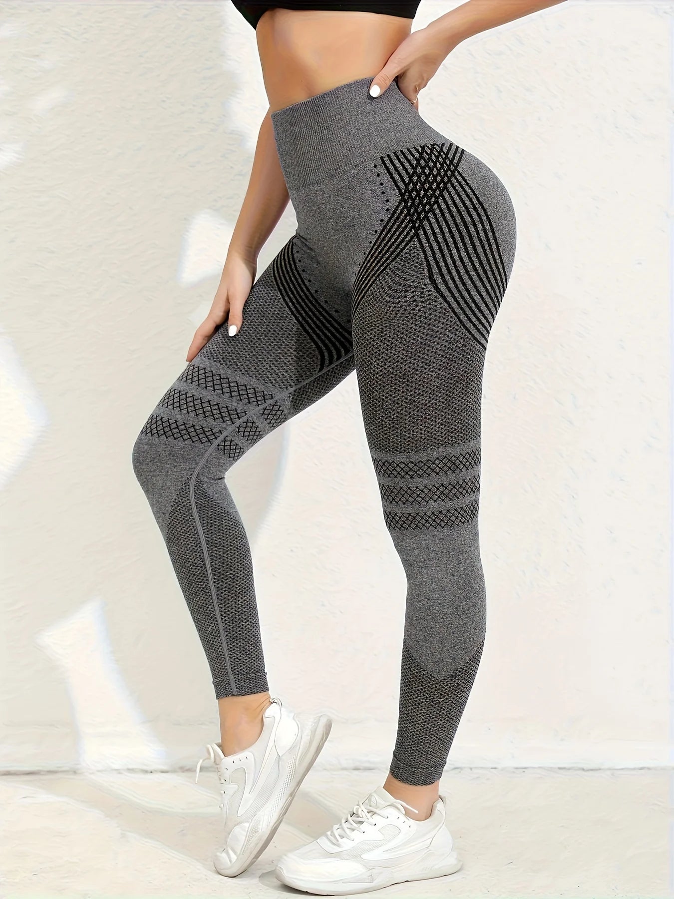 Body Sculpting High Stretch Sports Leggings, High Waist Hip Lifting Seamless Yoga Pants