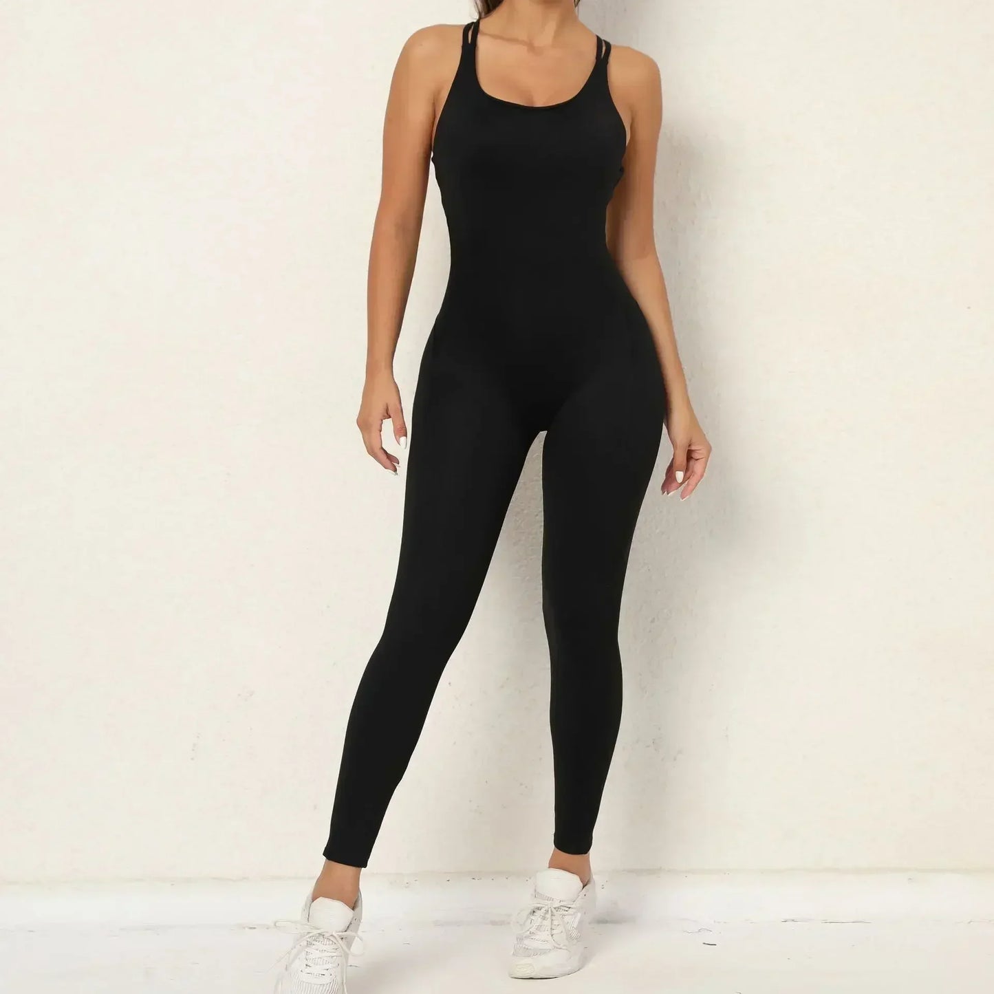 Backless Bodycon Scrunch Jumpsuit Raises Butt Women Dance Fitness