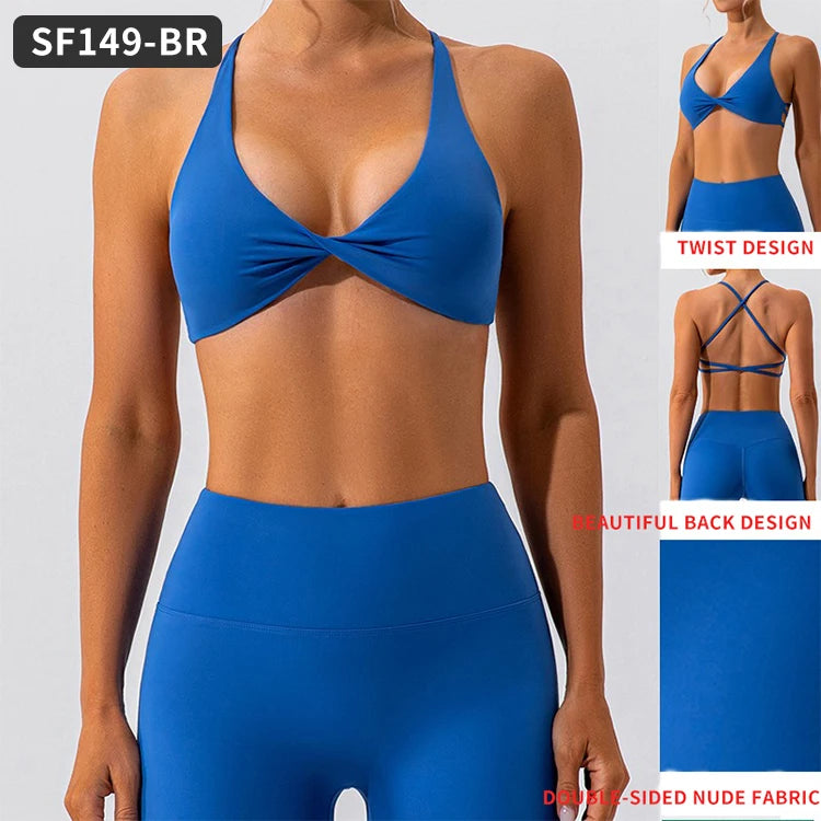 Cross Back Sports Bra Women's Fitness Bra Quick Drying