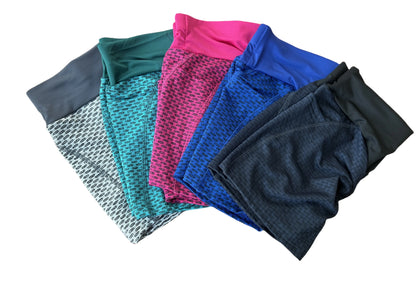 Womens High Waist Honeycomb Seamless Shorts