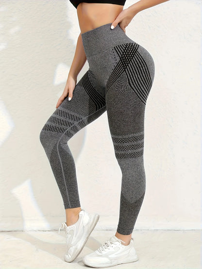 Body Sculpting High Stretch Sports Leggings, High Waist Hip Lifting Seamless Yoga Pants