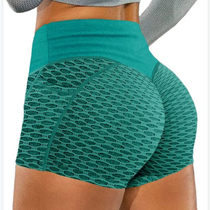 Womens High Waist Honeycomb Seamless Shorts