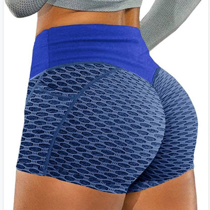 Womens High Waist Honeycomb Seamless Shorts