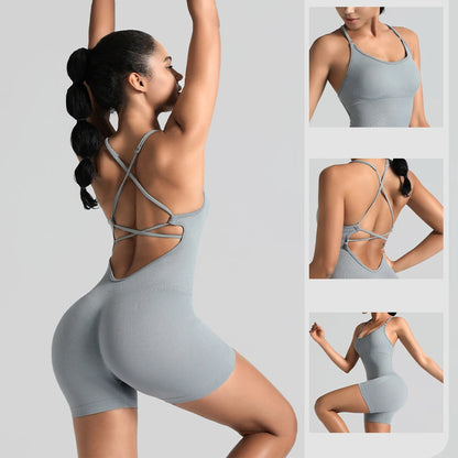 Women's Jumpsuit Bodysuit Adjustable Shoulder Strap Yoga Fitness Suit