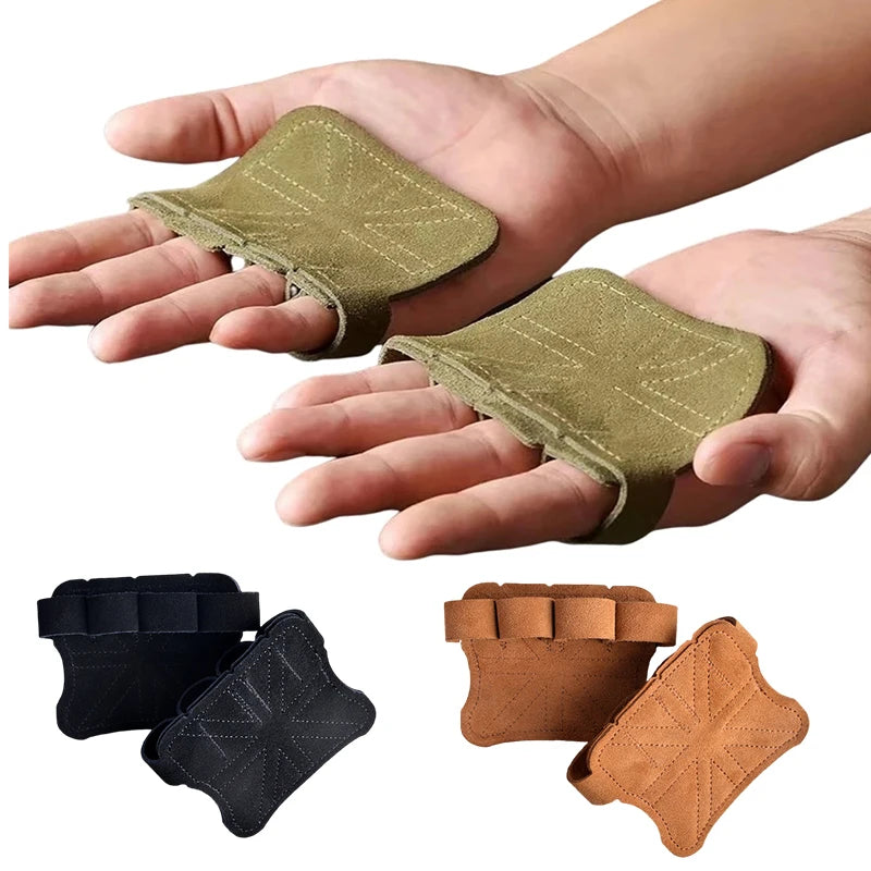 Leather Weight Dumbell Lifting Pull Ups Training Gloves Palm Protection Women Men Fitness Sports Gymnastics Grips