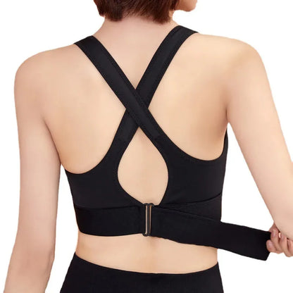 Front Zipper Adjustable Strap Shockproof Sports Bras For Women Elastic Fitness Athletic Brassiere Slim Yoga Crop Top