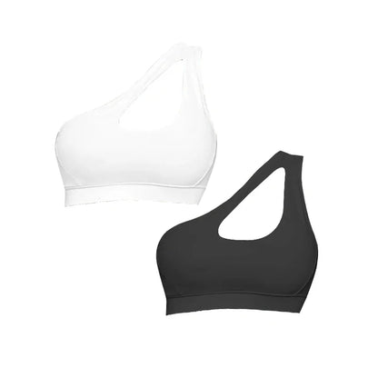Women Sports Bra Push Up Fitness Bras One Shoulder Shockproof Yoga/ Pilates Bra