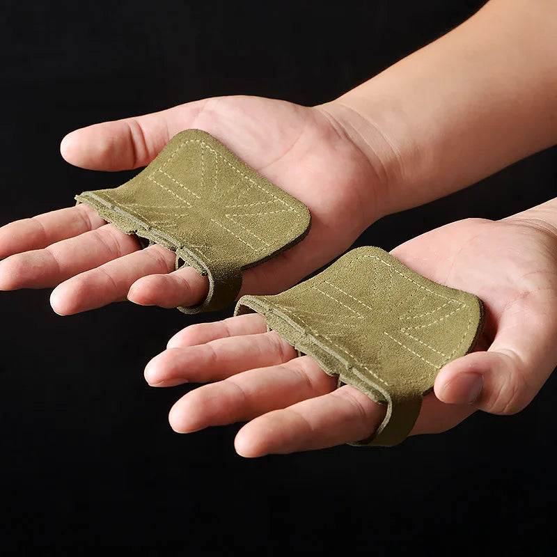 Leather Weight Dumbell Lifting Pull Ups Training Gloves Palm Protection Women Men Fitness Sports Gymnastics Grips