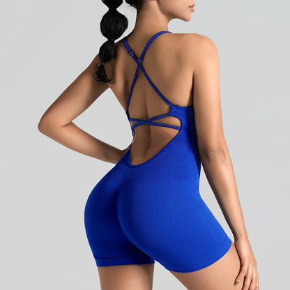 Women's Jumpsuit Bodysuit Adjustable Shoulder Strap Yoga Fitness Suit