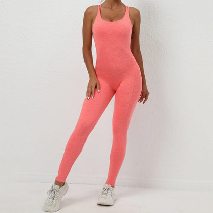 Backless Bodycon Scrunch Jumpsuit Raises Butt Women Dance Fitness
