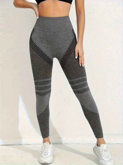 Body Sculpting High Stretch Sports Leggings, High Waist Hip Lifting Seamless Yoga Pants