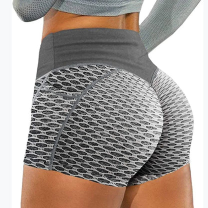 Womens High Waist Honeycomb Seamless Shorts