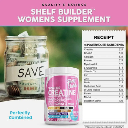 WOMENS CREATINE Monohydrate Powder Creatine Monohydrate + BCAA Powder Myo-Inositol Collagen Biotin Hyaluronic Acid