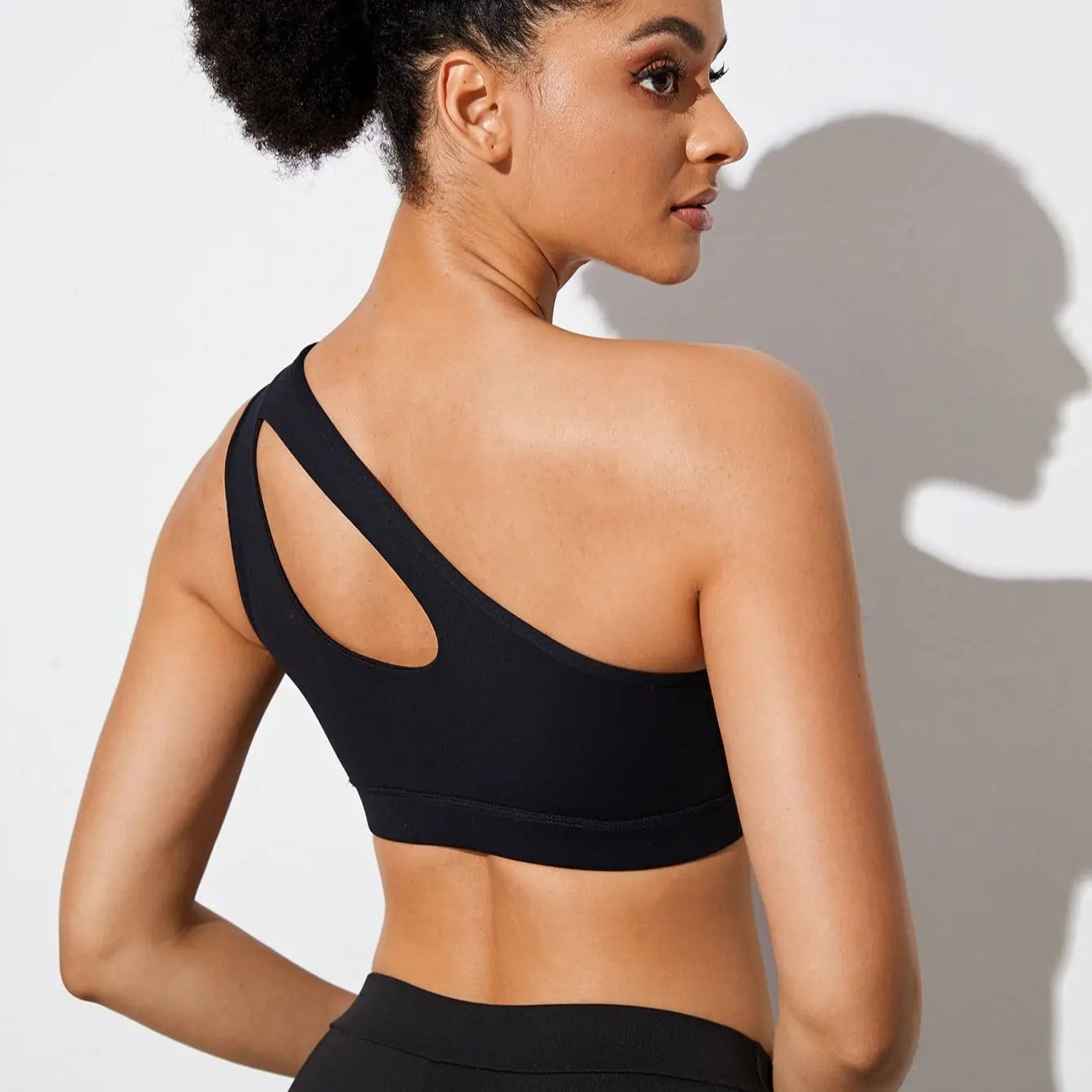 Women Sports Bra Push Up Fitness Bras One Shoulder Shockproof Yoga/ Pilates Bra