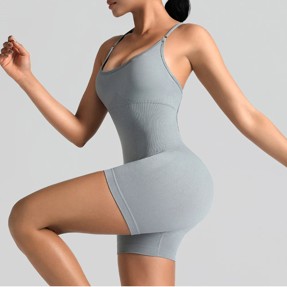 Women's Jumpsuit Bodysuit Adjustable Shoulder Strap Yoga Fitness Suit