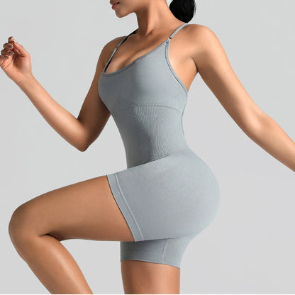 Women's Jumpsuit Bodysuit Adjustable Shoulder Strap Yoga Fitness Suit