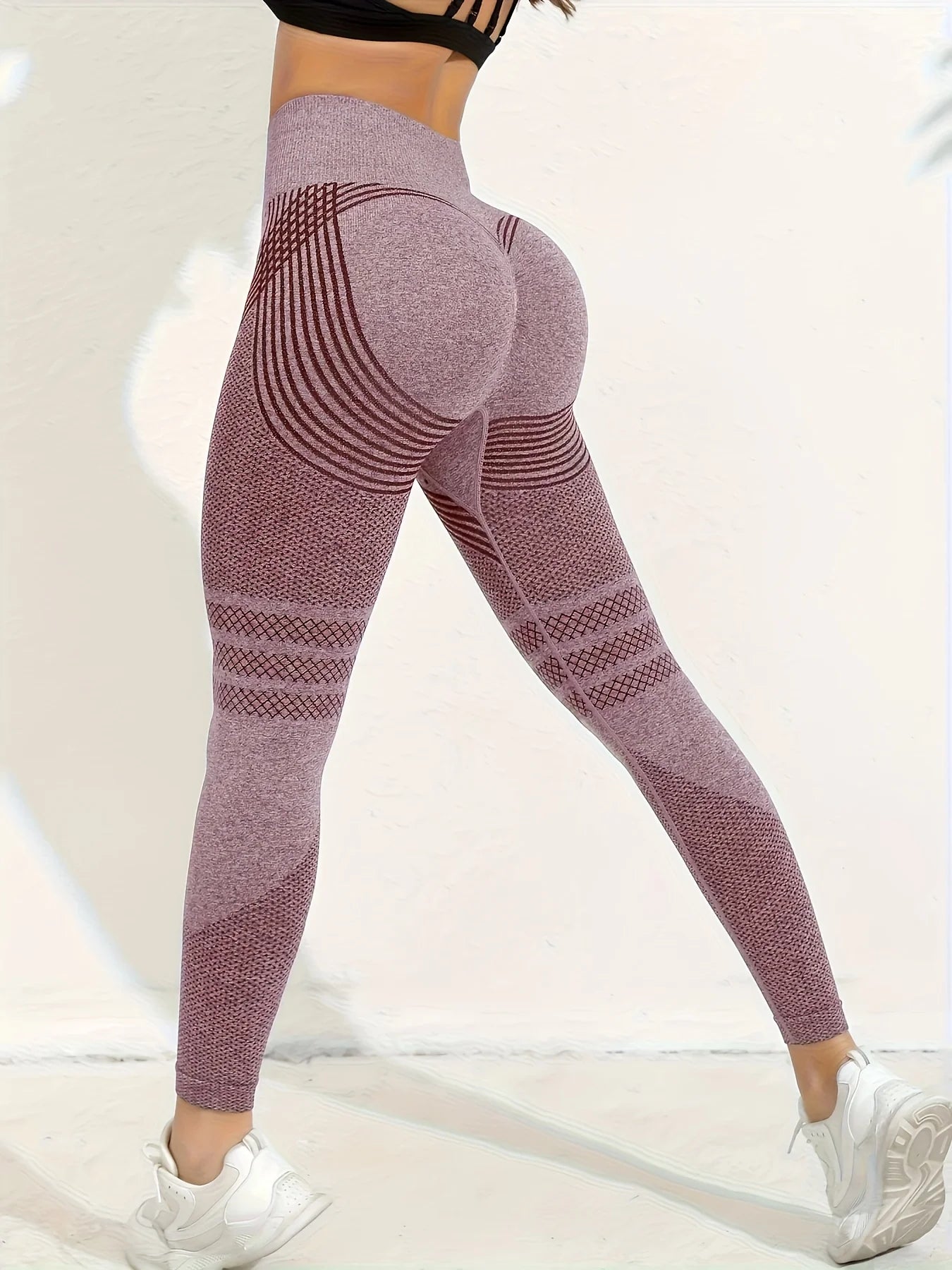 Body Sculpting High Stretch Sports Leggings, High Waist Hip Lifting Seamless Yoga Pants