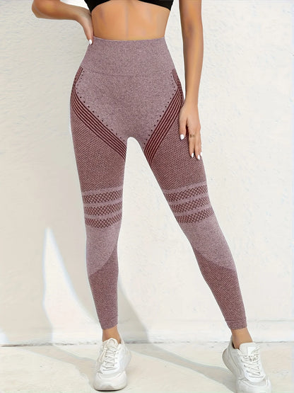Body Sculpting High Stretch Sports Leggings, High Waist Hip Lifting Seamless Yoga Pants