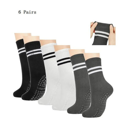 Pilates Socks with Grips for Women Yoga Socks Barre Socks Non Slip Socks of 1/2/3/6pairs