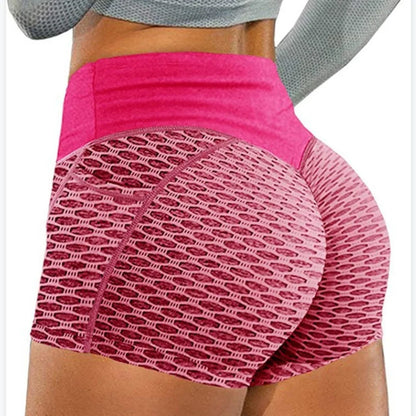 Womens High Waist Honeycomb Seamless Shorts