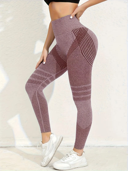 Body Sculpting High Stretch Sports Leggings, High Waist Hip Lifting Seamless Yoga Pants