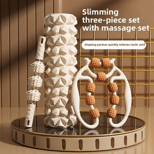 3 Piece Set - Foam Roller Muscle Recovery Stick – Yoga Fitness Tool for Leg Tension Relief, Post-Workout Massage & Full-Leg Relaxation